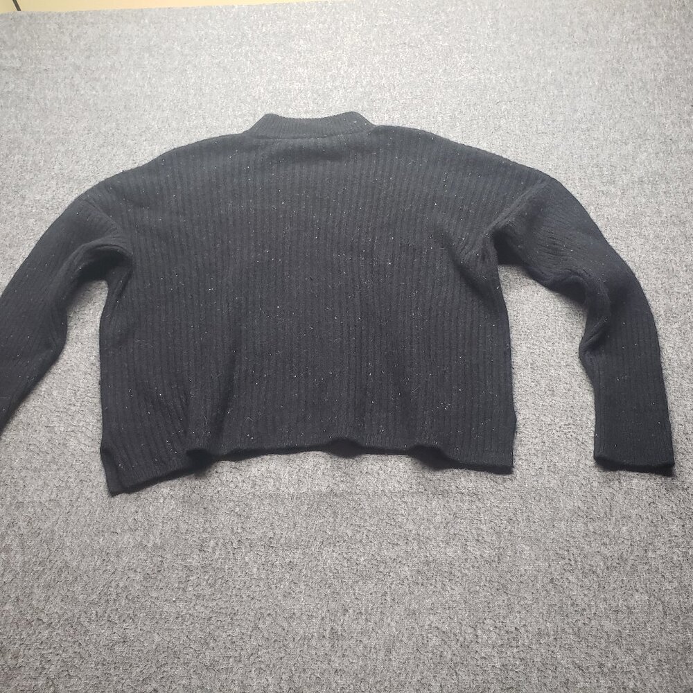 Madewell ReSourced Cashmere Ribbed Mockneck Pullover Sweater MA885 Womens Size L - Picture 2 of 7